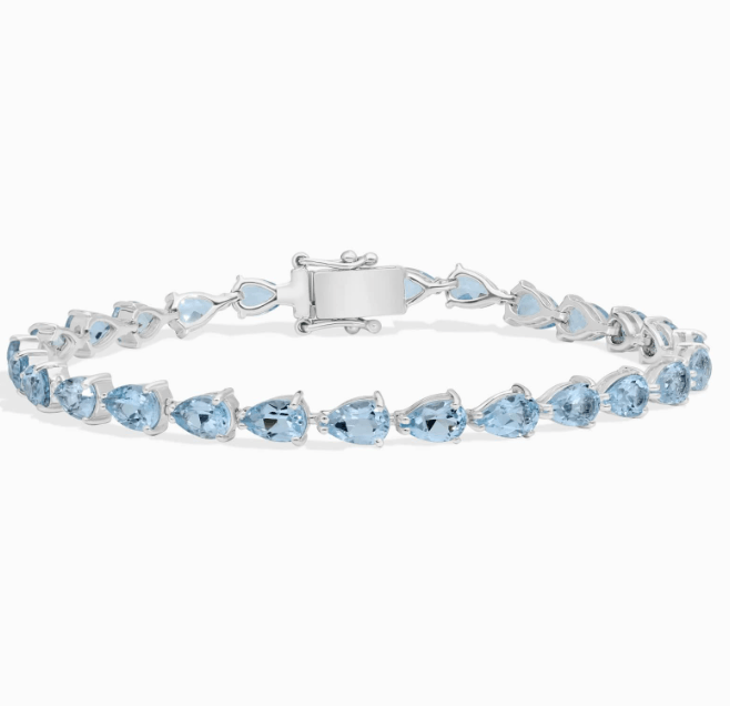 Pear Shaped Blue Topaz Bracelet in Sterling Silver by Blue Nile mother's day jewelry gifts